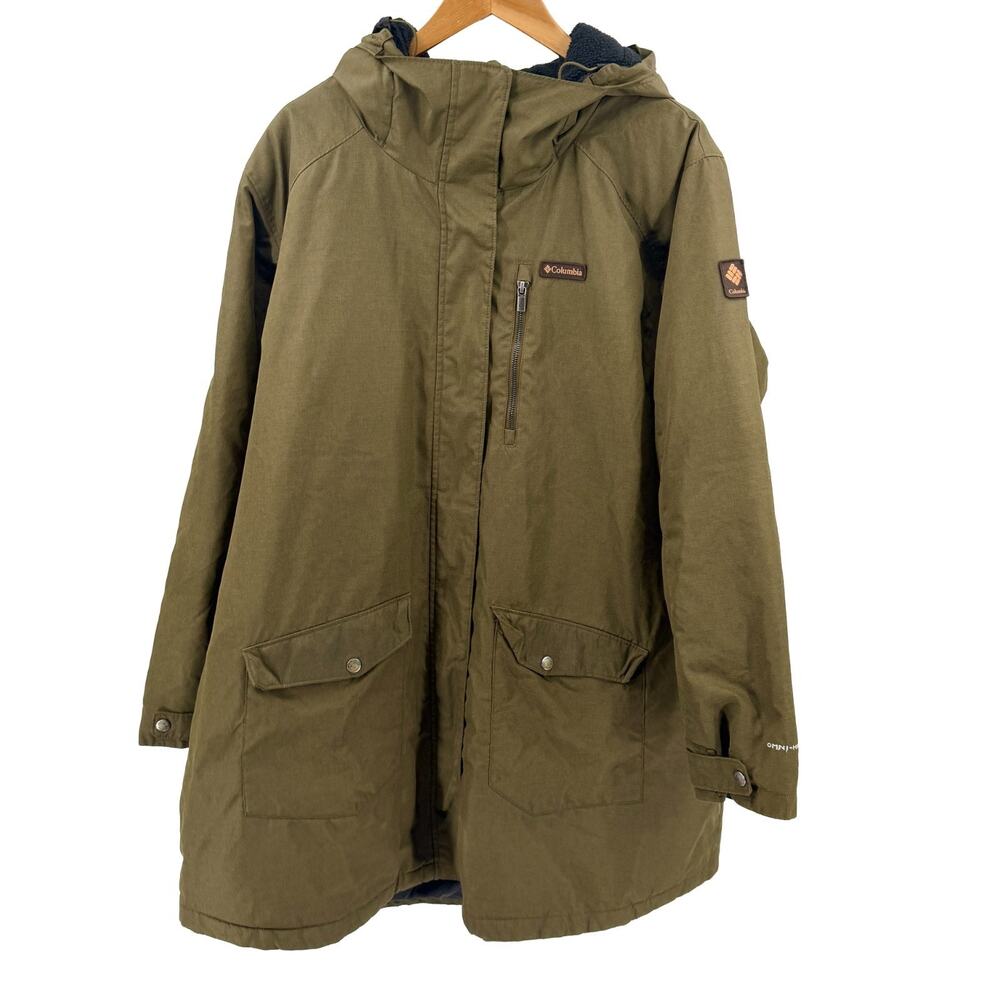 Columbia Olive Green Suttle Mountain Faux Fur Trim Omni-Heat Parka